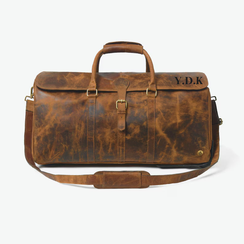 Handcrafted Leather Weekender Bag – Overnight Travel Duffle
