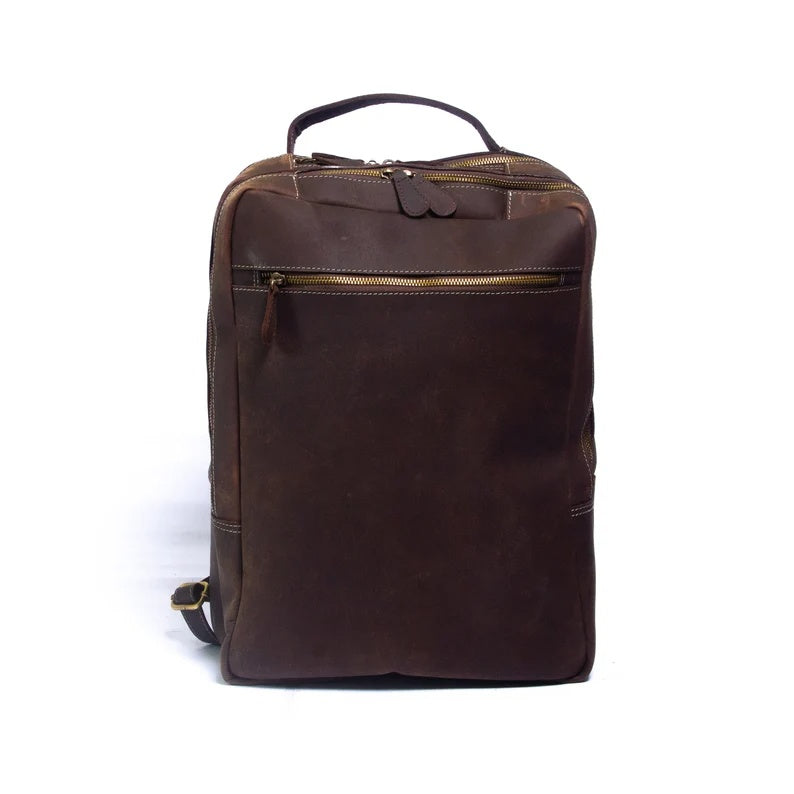 Classic Men's Leather Backpack – Built for Work & Travel