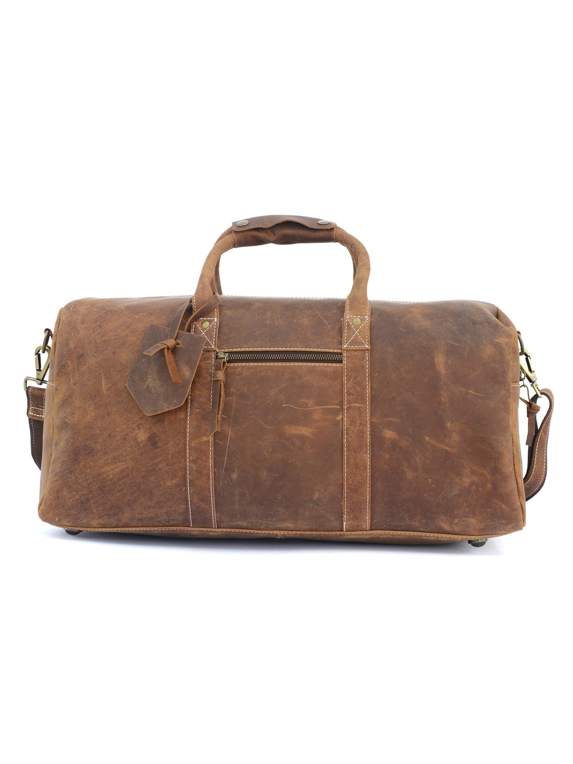 Men’s Genuine Leather Duffle Bag – Travel, Gym, & Weekend Use