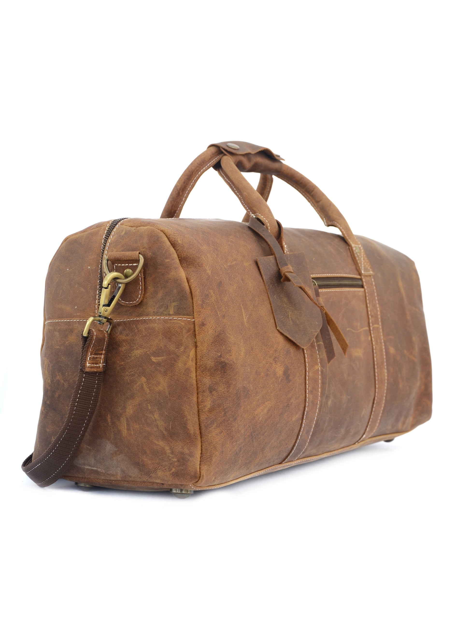 Men’s Genuine Leather Duffle Bag – Travel, Gym, & Weekend Use
