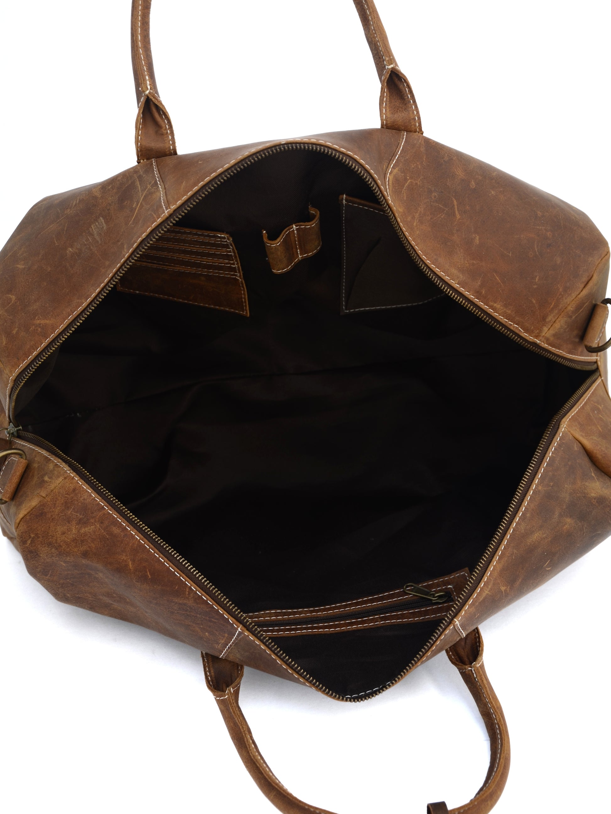 Men’s Genuine Leather Duffle Bag – Travel, Gym, & Weekend Use