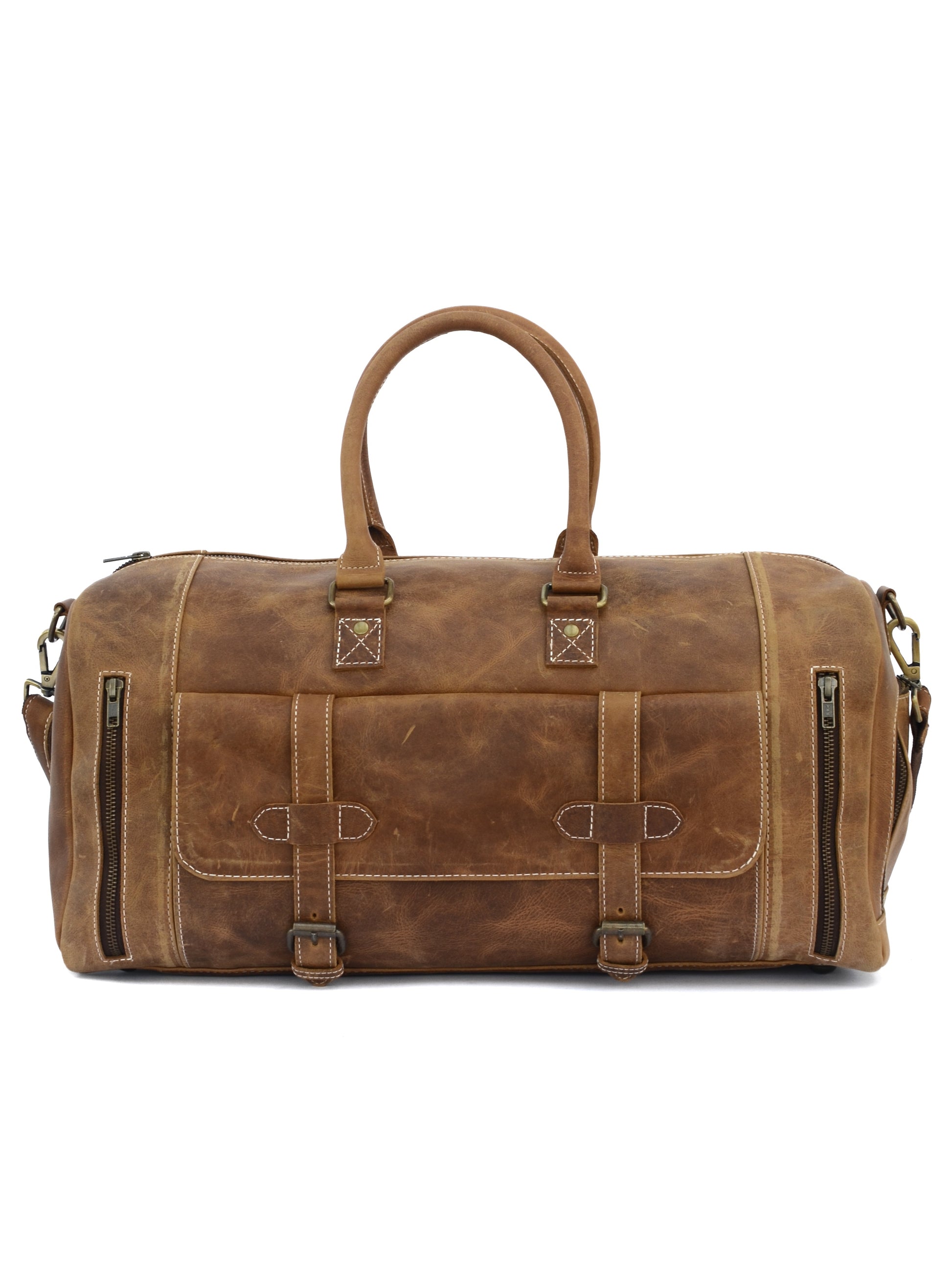 Real Leather Duffle Bag for Travel – Handmade & Durable