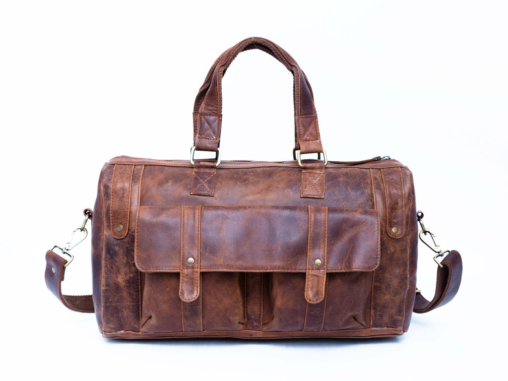 Genuine Leather Gym & Travel Duffle Bag for Men