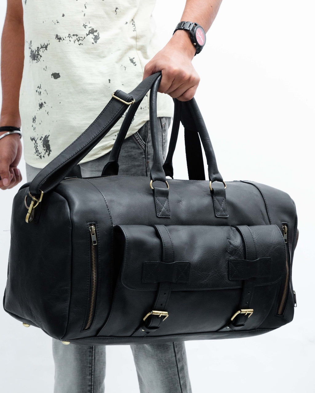 Premium Genuine Leather Duffle Bag – Timeless Travel Companion