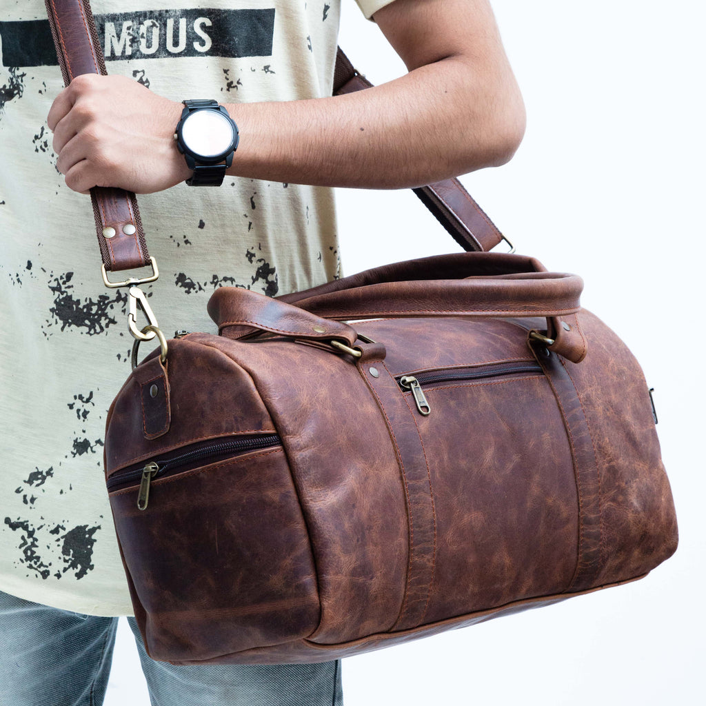 Genuine Leather Gym & Travel Duffle Bag for Men