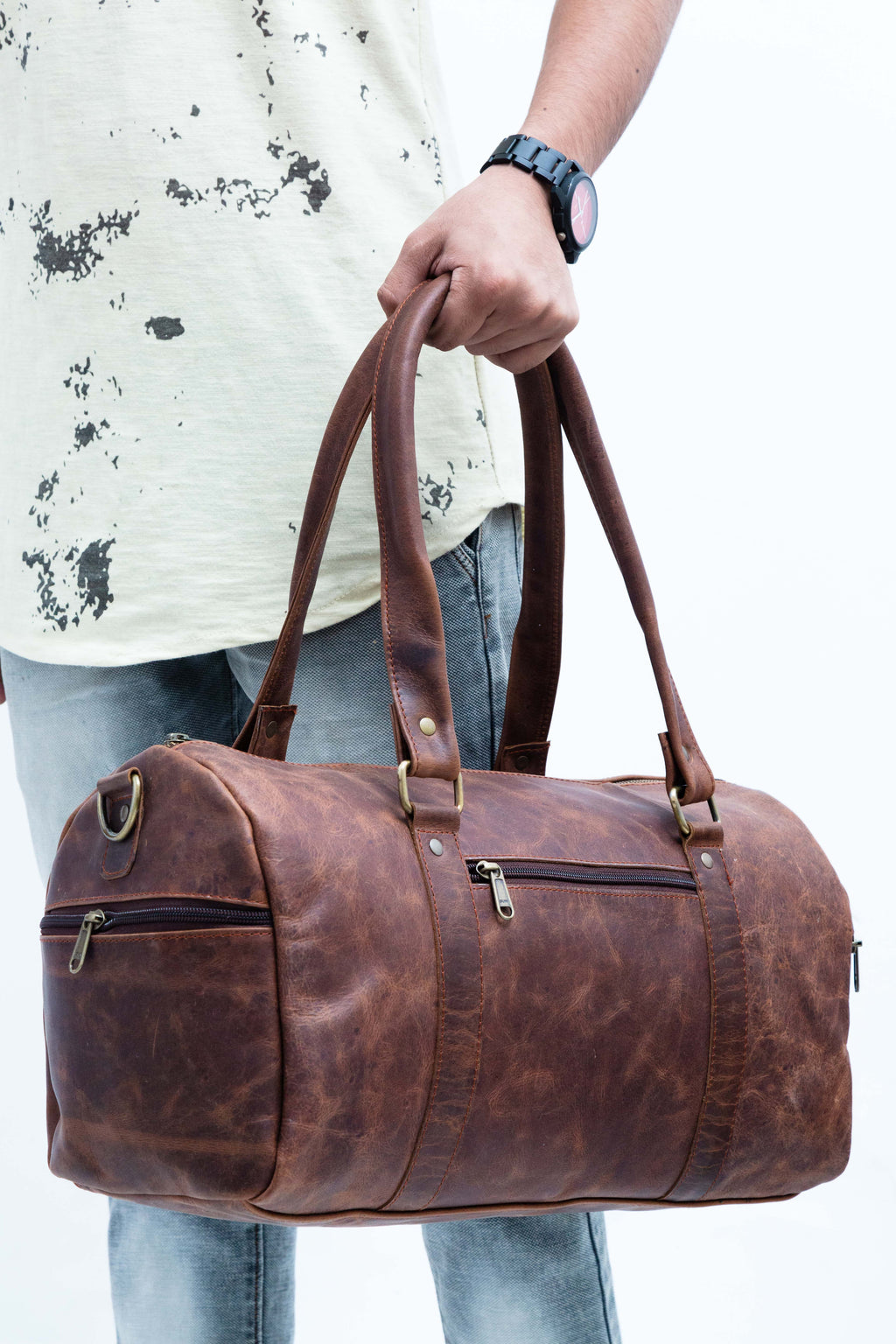 Genuine Leather Gym & Travel Duffle Bag for Men