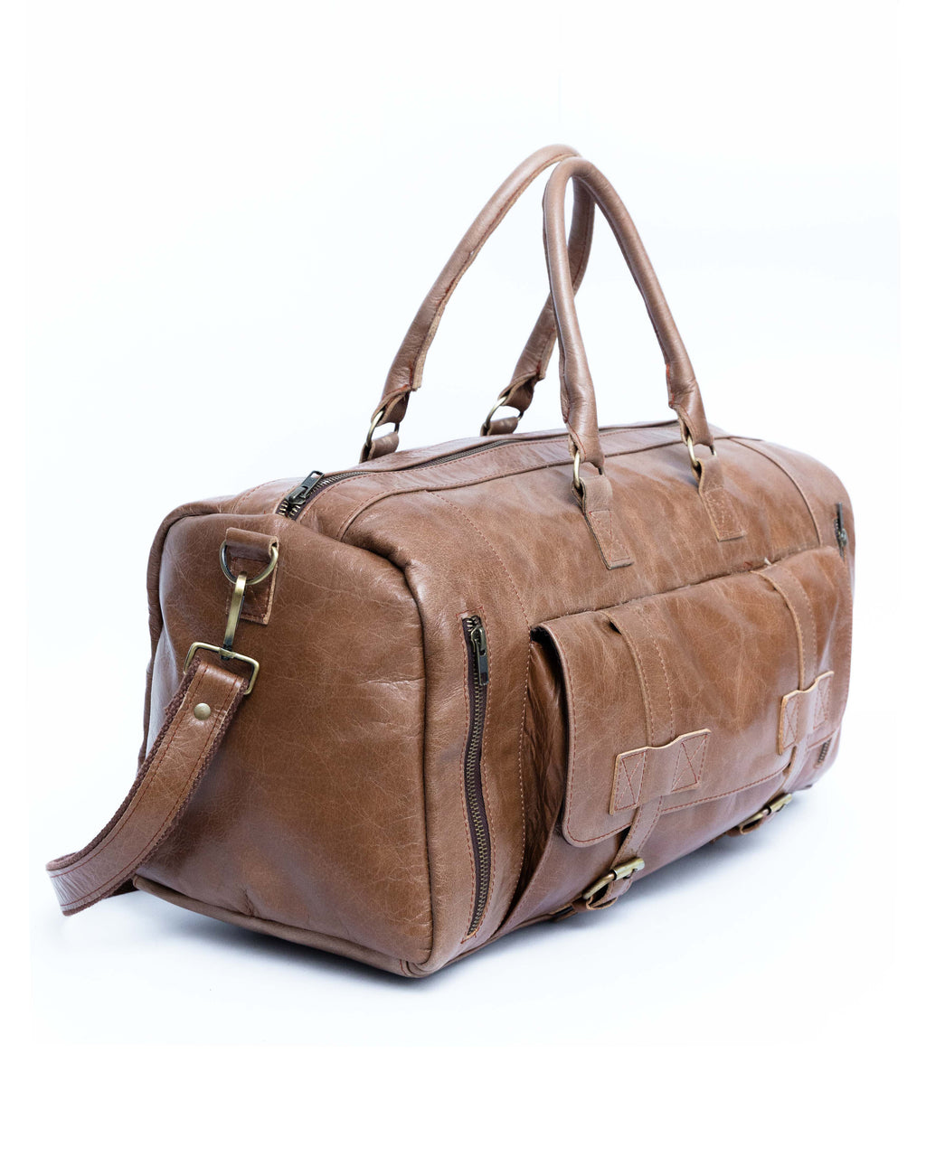 Men’s Genuine Leather Duffle Bag – Travel, Gym, & Weekend Use