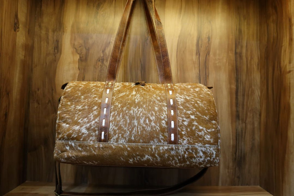 Vintage Western Aztec Duffle – Real Leather Adventure Bag