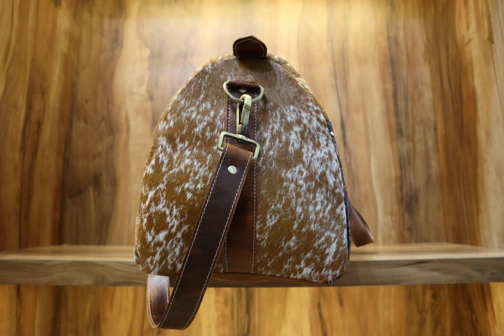 Vintage Western Aztec Duffle – Real Leather Adventure Bag