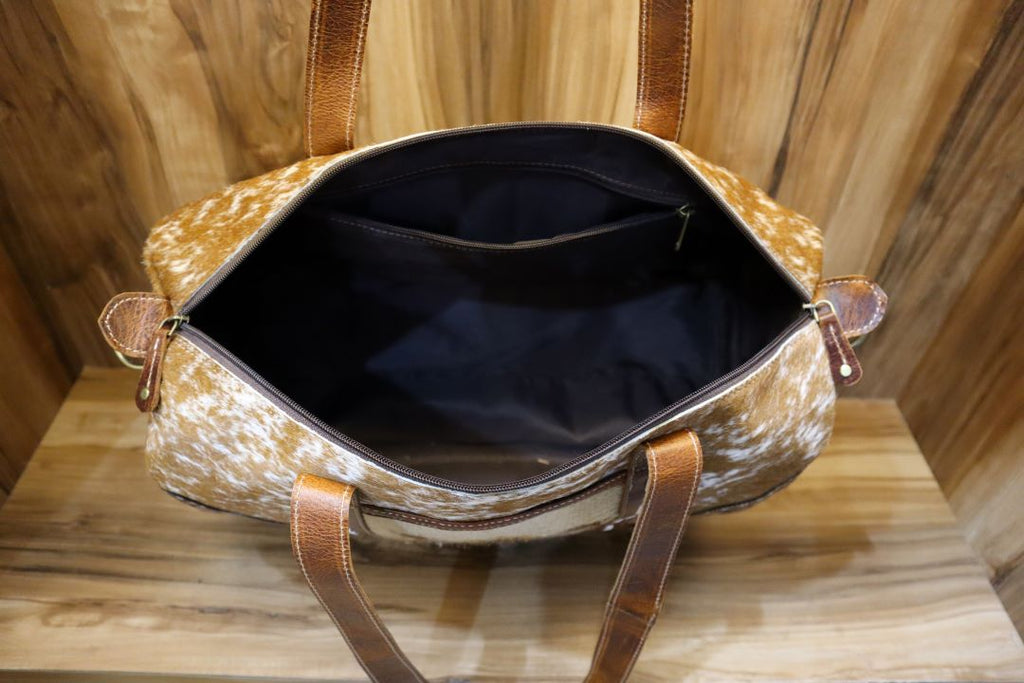 Vintage Western Aztec Duffle – Real Leather Adventure Bag