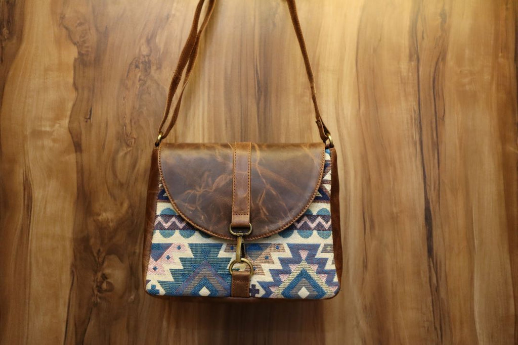 Aztec Pattern Genuine Leather Sling Bag – Bold & Beautiful