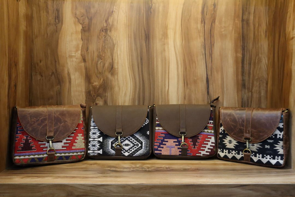 Boho Aztec Sling Bag in Real Leather – Unique & Stylish