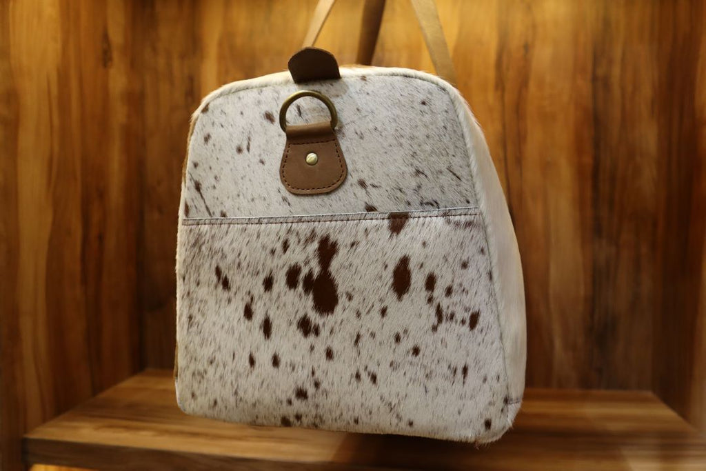 Genuine Cowhide Leather Duffle Bag – Rustic Western Weekend Bag