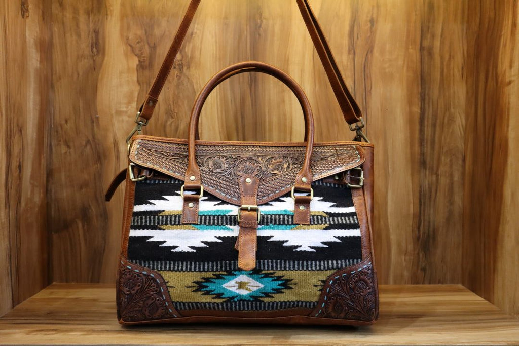 Western Weekender Bag – Real Leather Cowboy Duffle