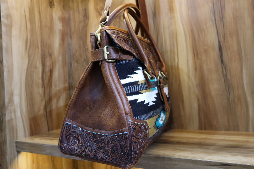 Western Weekender Bag – Real Leather Cowboy Duffle