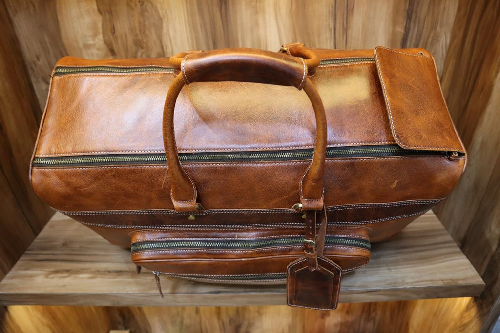 Handcrafted Genuine Leather Duffle – Vintage Travel Bag