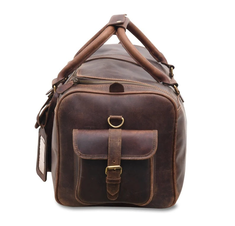 Handcrafted Leather Duffle Bag – Carry-On Travel Companion