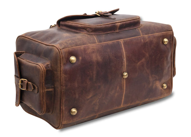 Handcrafted Leather Duffle Bag – Carry-On Travel Companion