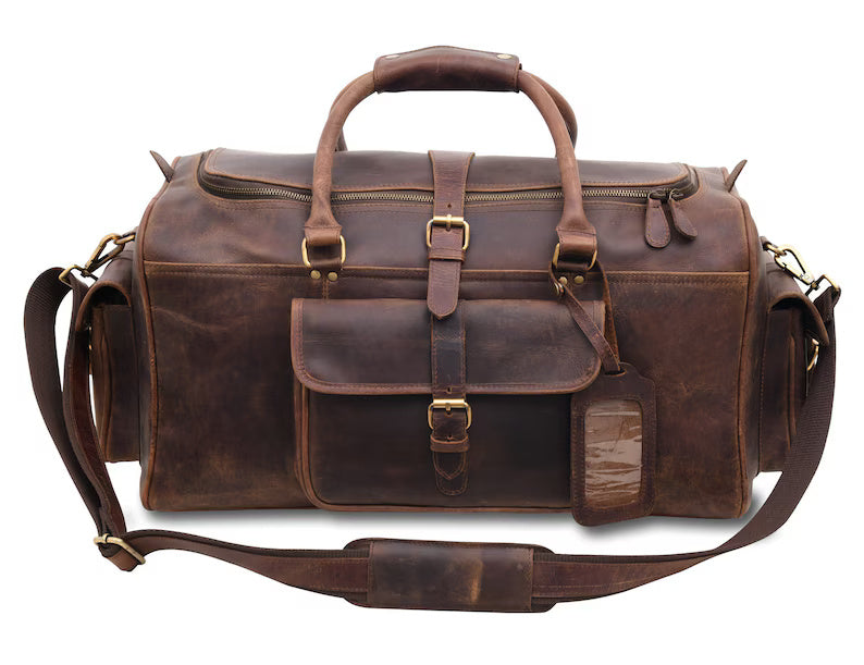 Handcrafted Leather Duffle Bag – Carry-On Travel Companion