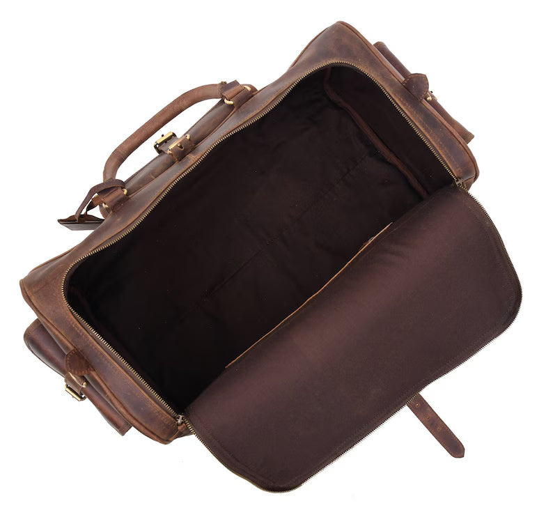 Handcrafted Leather Duffle Bag – Carry-On Travel Companion