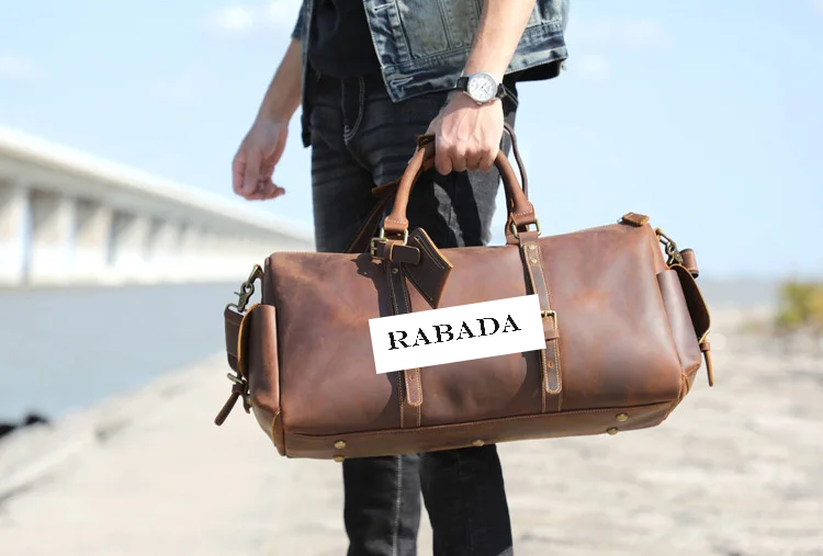 Vintage Style Genuine Leather Overnight Duffle Bag