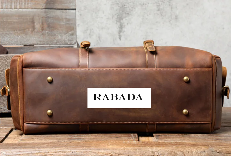 Vintage Style Genuine Leather Overnight Duffle Bag