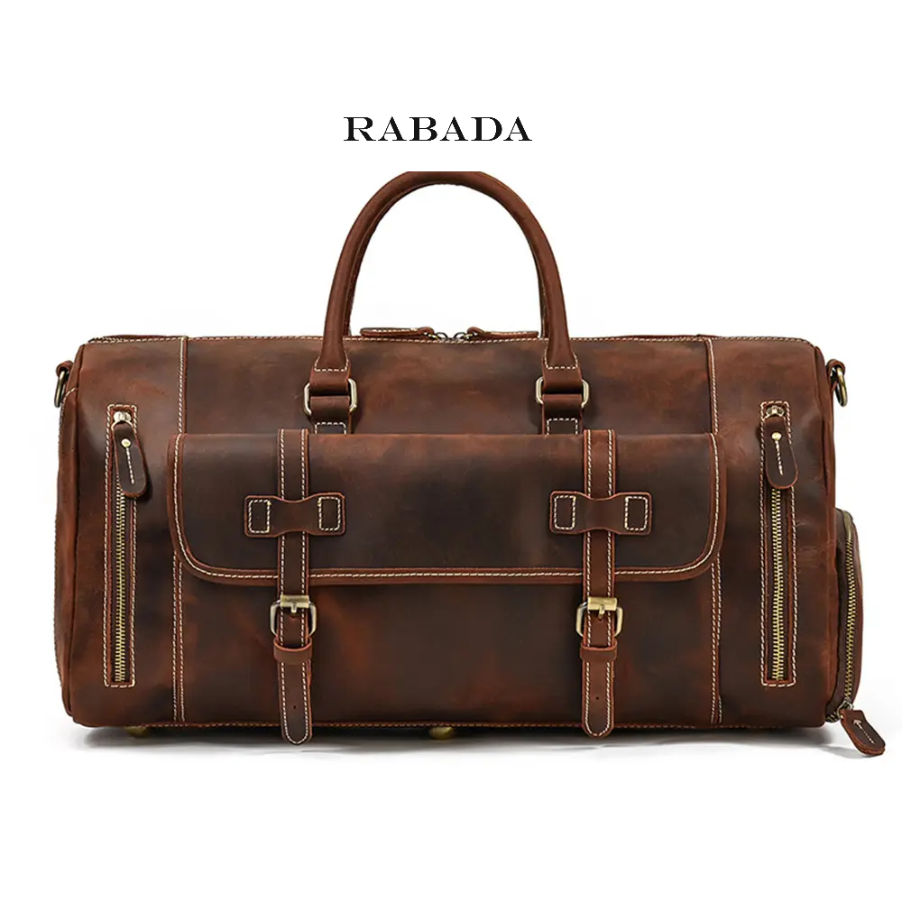 Men’s Genuine Leather Duffle Bag – Travel, Gym, & Weekend Use