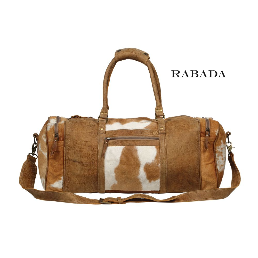 Genuine Cowhide Leather Duffle Bag – Rustic Western Weekend Bag