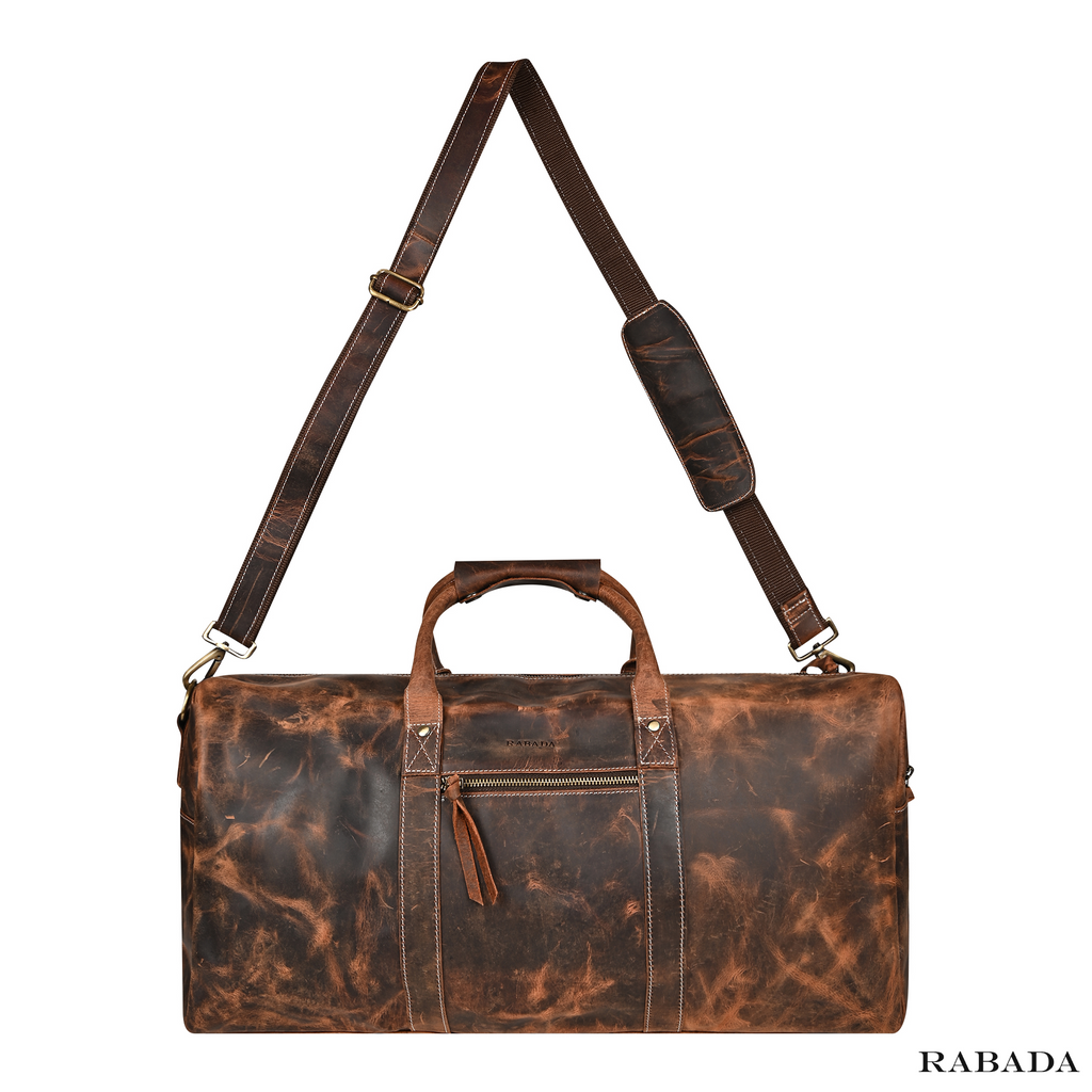 Brown Leather Duffle Bag – Handmade for Travelers
