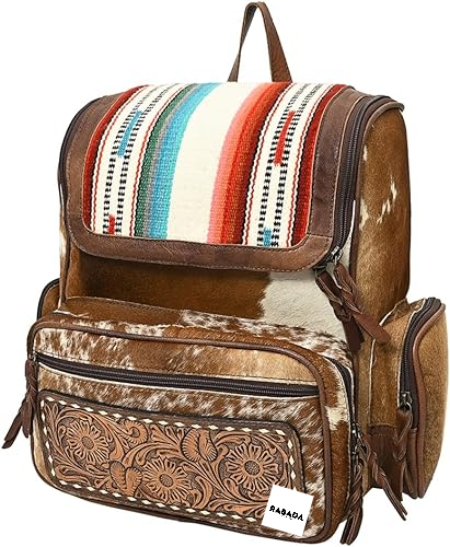 Handmade Western Backpack – Distressed Leather & Cowhide