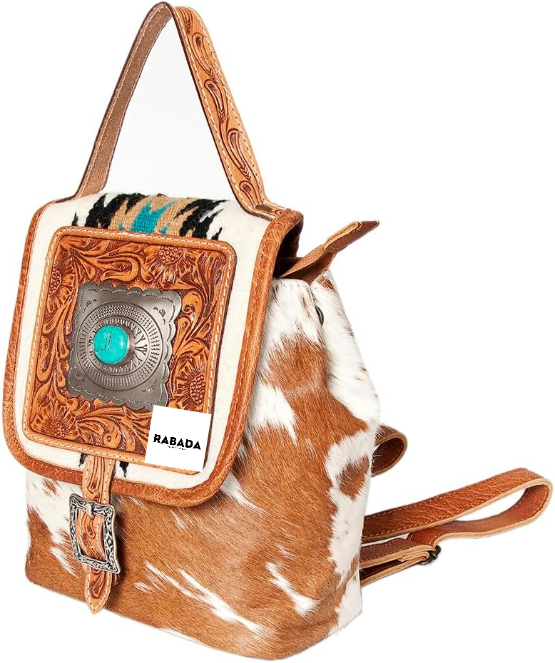 Western Leather Backpack – Cowhide Travel Bag