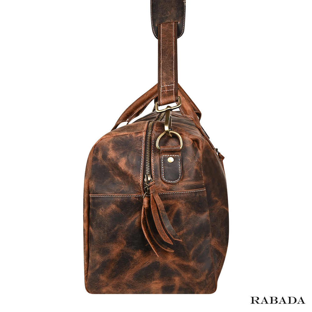 Brown Leather Duffle Bag – Handmade for Travelers