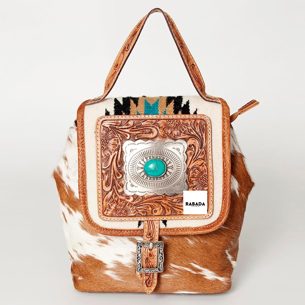 Western Leather Backpack – Cowhide Travel Bag