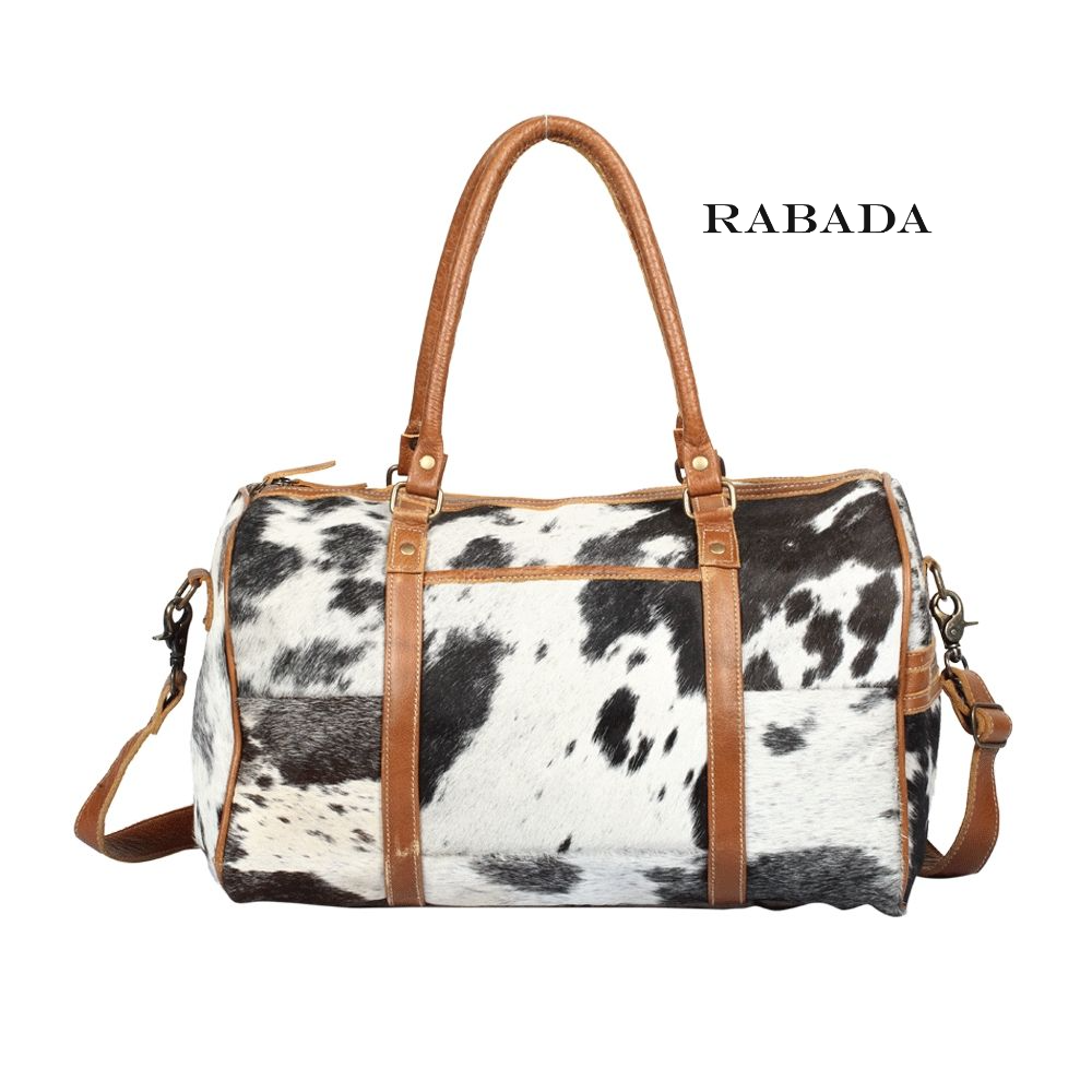 Western Cowhide Leather Duffle Bag – Handmade Travel Bag