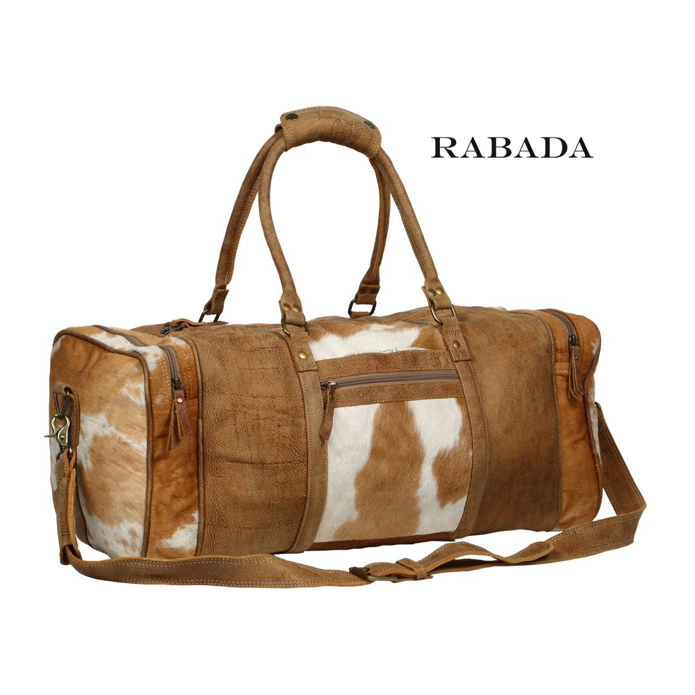 Genuine Cowhide Leather Duffle Bag – Rustic Western Weekend Bag
