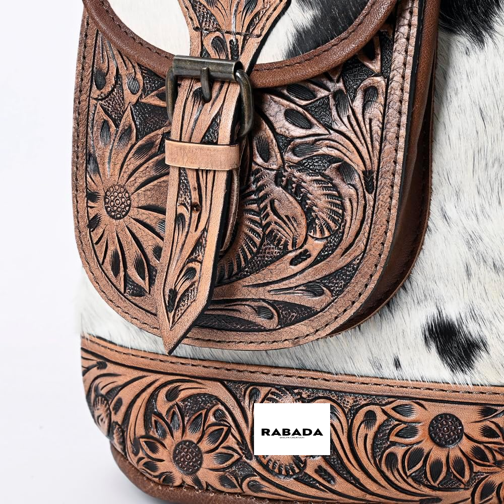 Western Cowhide Leather Backpack – Natural Hair-On Hide