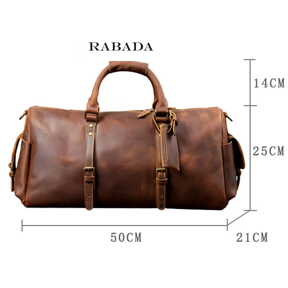 Vintage Style Genuine Leather Overnight Duffle Bag
