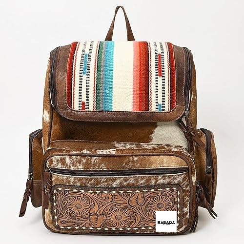 Handmade Western Backpack – Distressed Leather & Cowhide