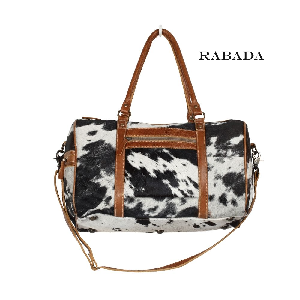 Western Cowhide Leather Duffle Bag – Handmade Travel Bag