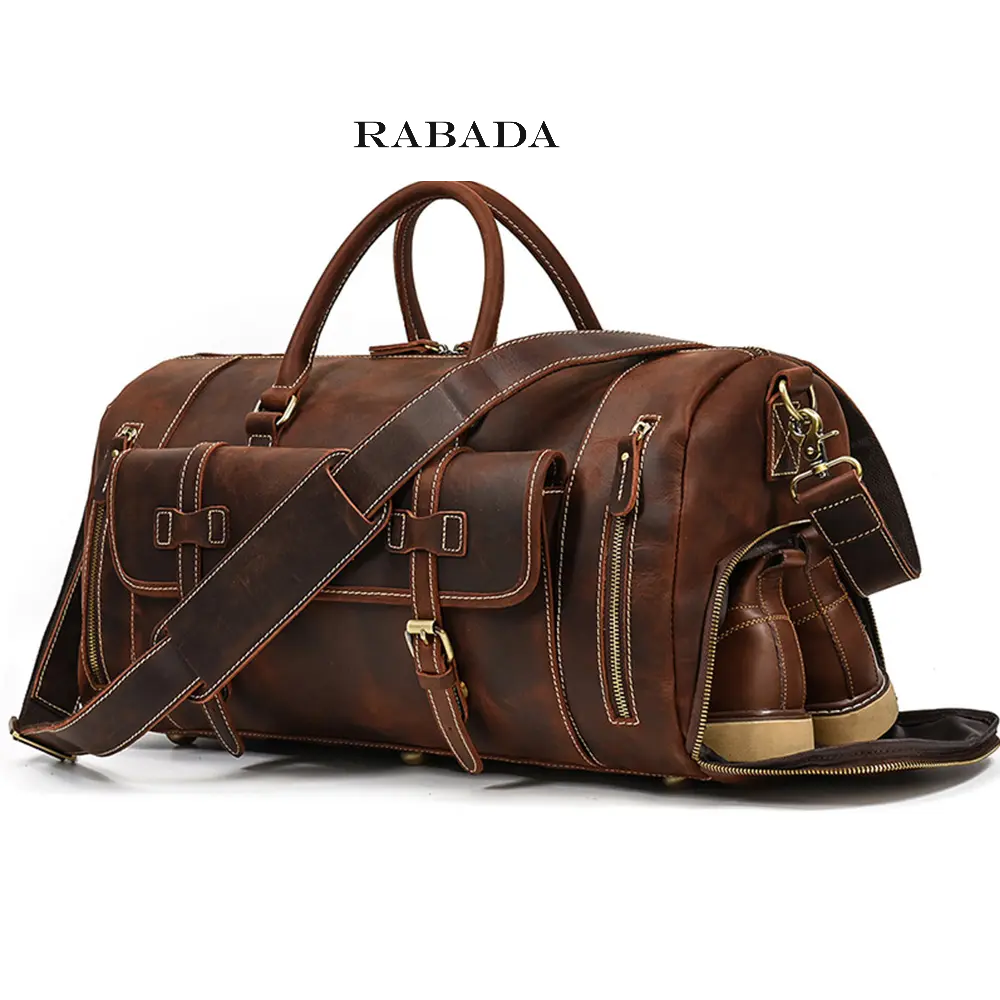 Men’s Genuine Leather Duffle Bag – Travel, Gym, & Weekend Use
