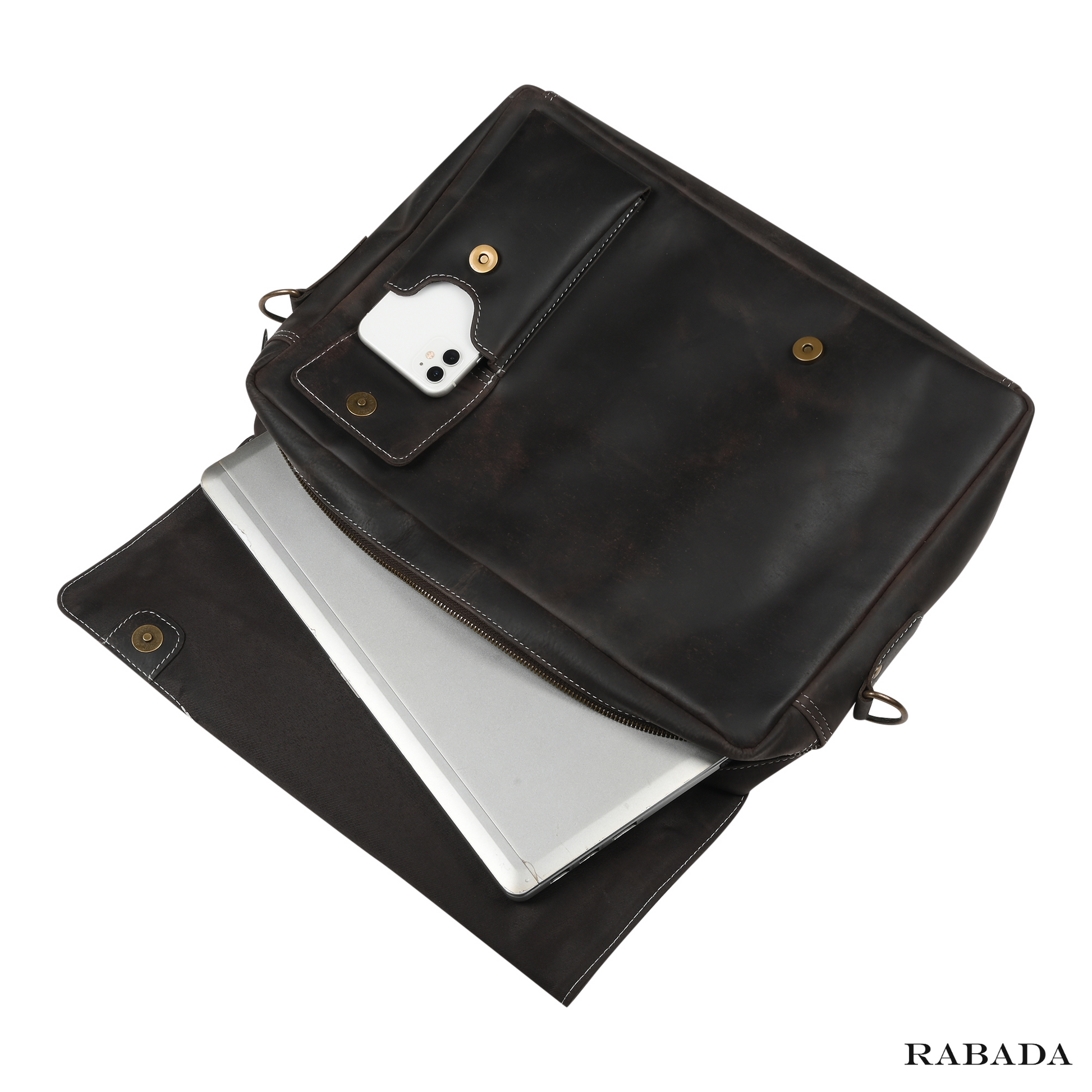 Genuine Buffalo Leather Messenger Bag – Vintage Crossbody Satchel for Men