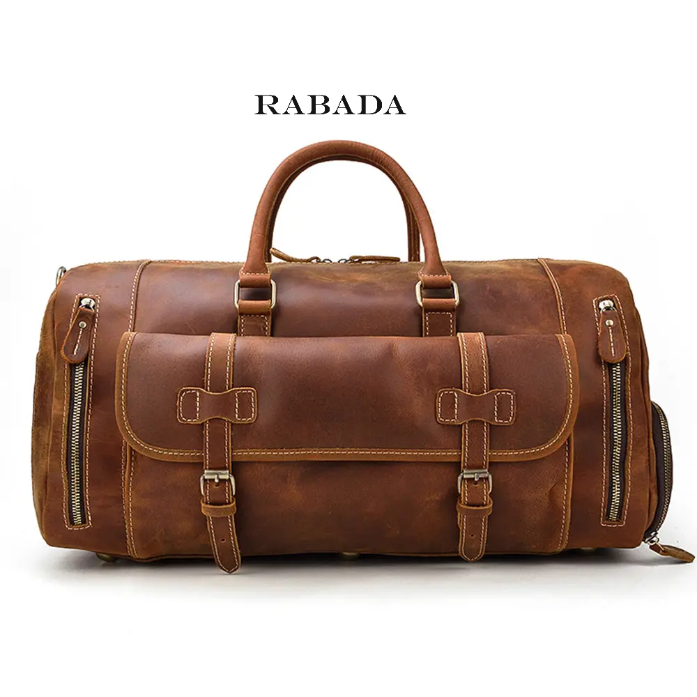 Men’s Genuine Leather Duffle Bag – Travel, Gym, & Weekend Use