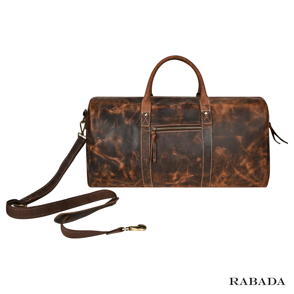 Brown Leather Duffle Bag – Handmade for Travelers