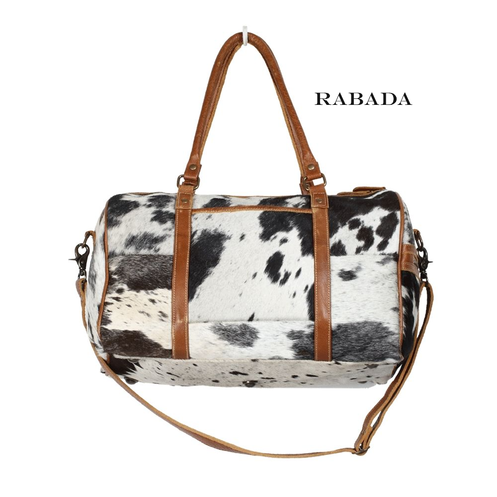 Western Cowhide Leather Duffle Bag – Handmade Travel Bag