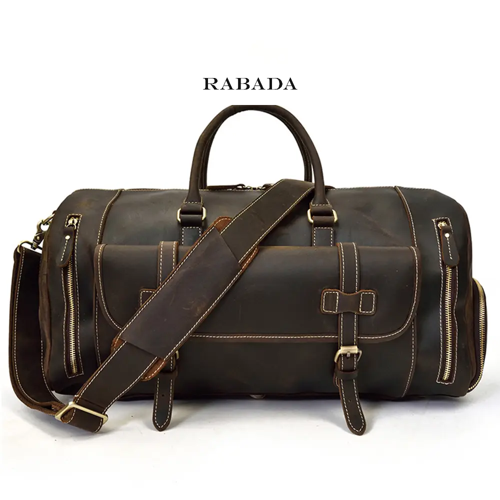 Men’s Genuine Leather Duffle Bag – Travel, Gym, & Weekend Use