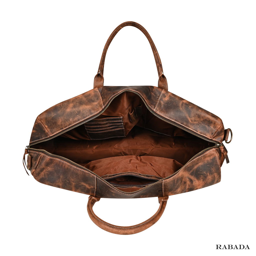 Brown Leather Duffle Bag – Handmade for Travelers