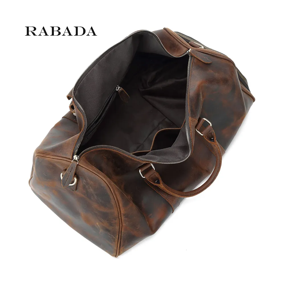 Vintage Style Genuine Leather Overnight Duffle Bag