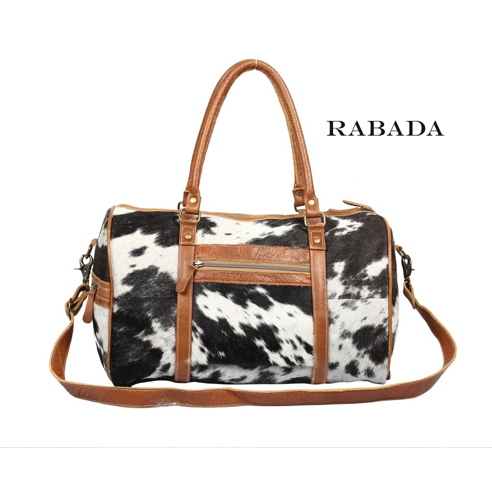 Western Cowhide Leather Duffle Bag – Handmade Travel Bag