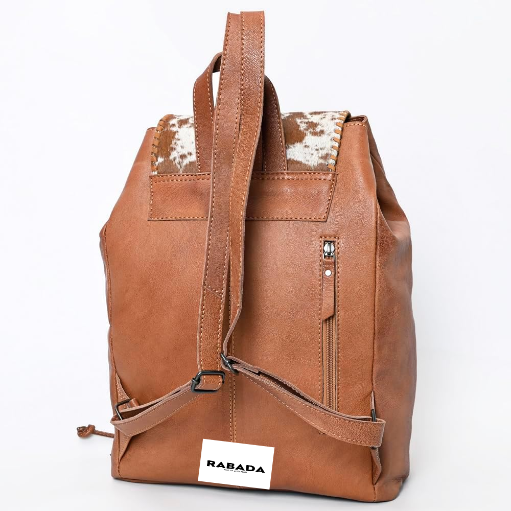 Handcrafted Western Tooled Leather Hair-On Backpack