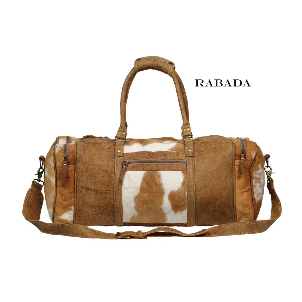 Genuine Cowhide Leather Duffle Bag – Rustic Western Weekend Bag